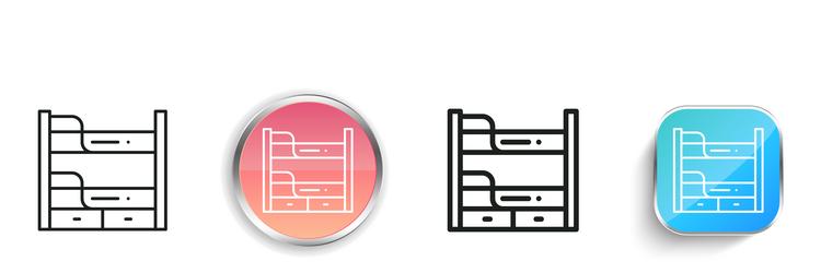 bunk icon thin linear regular and button style vector image