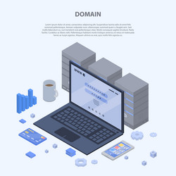 domain concept banner isometric style vector