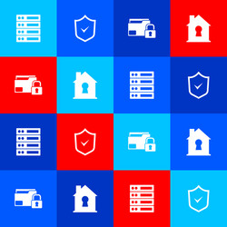 set server data web hosting shield with check vector image