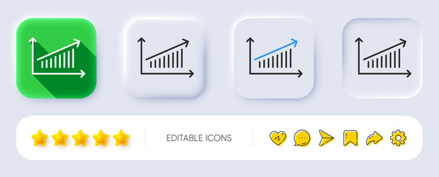 chart line icon report graph sign neumorphic vector image