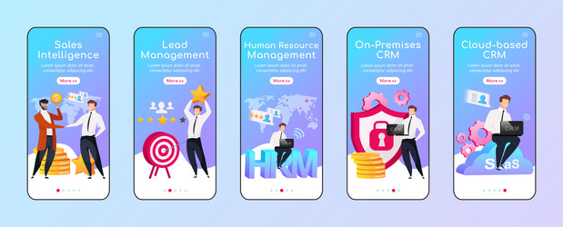 CRM Onboarding Mobile App - Sales Toolkit vector image