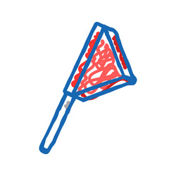 flag pointer map location icon doodle vector image