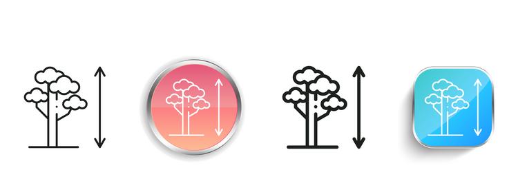 height icon thin linear regular and button style vector image