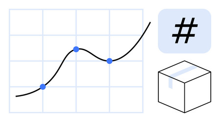 progress graph with growth curve metadata tag vector image