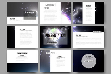 Set of 9 templates for presentation slides vector