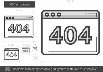 web error line icon vector image