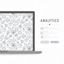 analytics concept with thin line icons vector