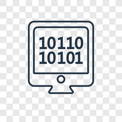 binary code concept linear icon isolated vector