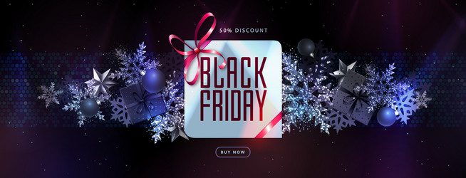 black friday sale banner with gift boxes vector