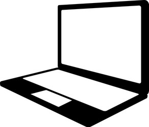 black icon laptop cartoon vector image