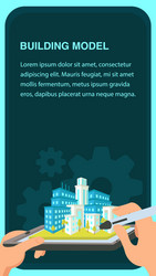 Building model website banner template vector
