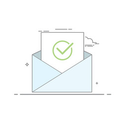 Concept icon open an email with a sheet of paper vector