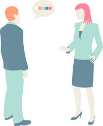 Men and women communicate flat design pastel vector