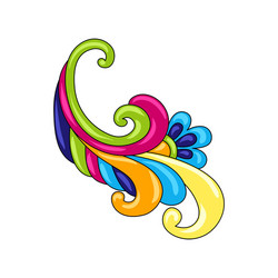 mexican ornamental swirl leaf vector