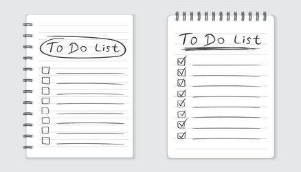 realistic notepad with spiral to do list icon vector image