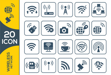 Set of different wireless and wifi icons vector