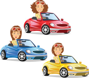 Man in driving school training car Royalty Free Vector Image