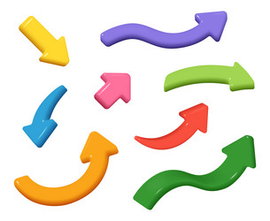 3d arrows colorful pointers to left and right vector image