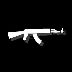 Assault rifle icon flat Royalty Free Vector Image