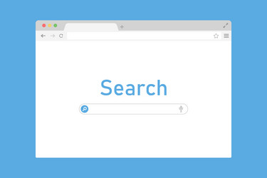 Browser window with search site internet vector