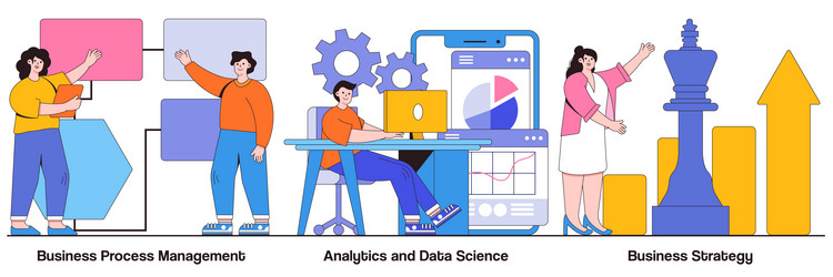 business process management analytics and data vector image