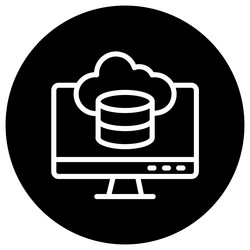 cloud database icon design vector image