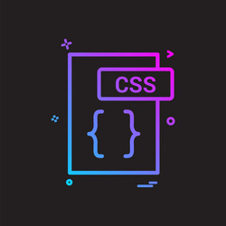 css file format icon design vector image