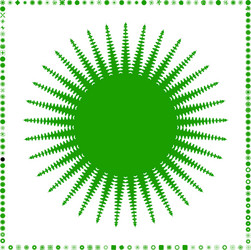 green organic-angular geometric generative art vector image