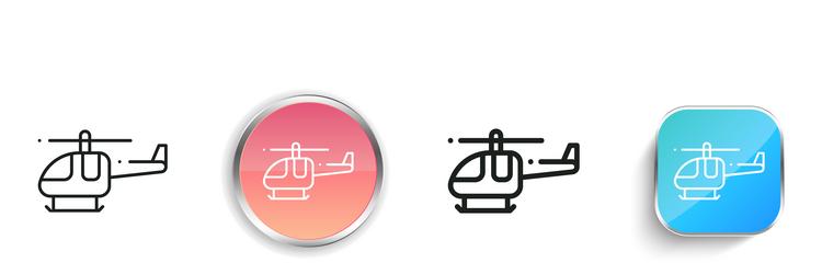 helicopter icon thin linear regular and button vector image