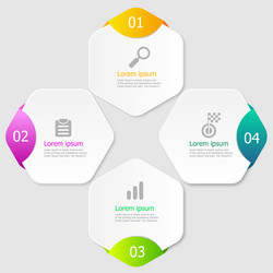 Hexagon Infographic Layout - 4 Steps vector