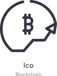 ico outline icon isolated line from blockchain vector image