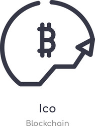 Ico outline icon isolated line from blockchain vector