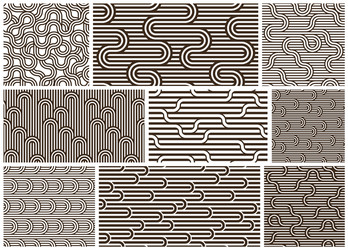 linear seamless backgrounds with twisted lines vector image