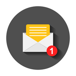 Mail envelope icon in flat style email message vector