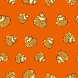 seamless pattern with kawaii poop on color vector image