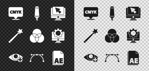 Set speech bubble with text cmyk marker pen vector