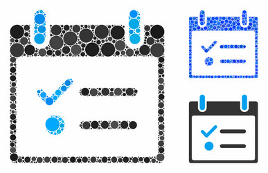 Todo list calendar day mosaic icon circle dots vector