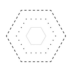 Tracing hexagon shape symbol dashed and dotted vector