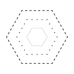 tracing hexagon shape symbol dashed and dotted vector