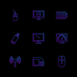 Battery wifi network infrared signals web vector