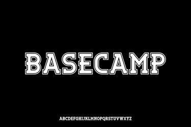Bold Slab Serif Display Font - College Style vector image
