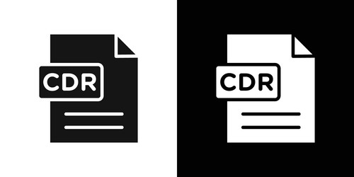 cdr file document icon flat fill set collection vector image