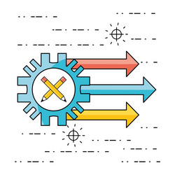 development process and social teamwork data vector image