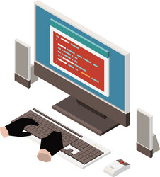 hacker isometric icon vector image