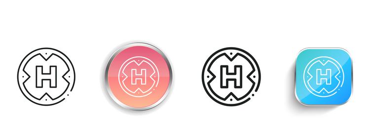 helipad icon thin linear regular and button style vector image