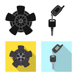 Isolated object of auto and part icon collection vector