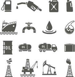 petroleum industry icon set vector