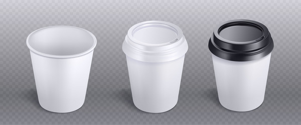 Realistic set of craft paper cups Royalty Free Vector Image