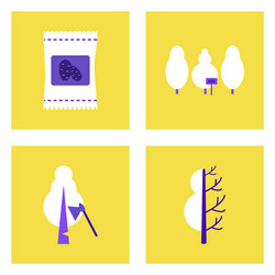 Set of ecology icons on color backgrounds square vector