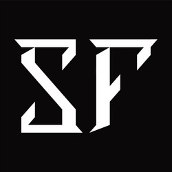 sf logo monogram with slice shape design template vector image